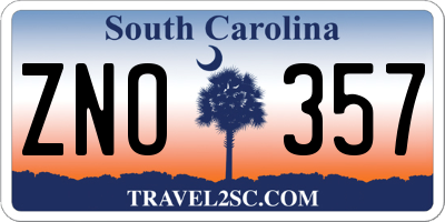 SC license plate ZNO357