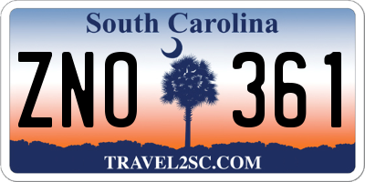 SC license plate ZNO361
