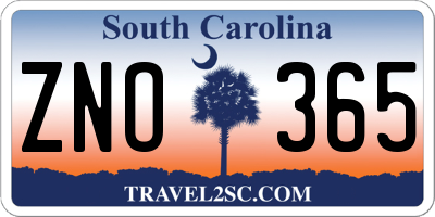 SC license plate ZNO365