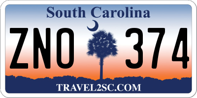 SC license plate ZNO374