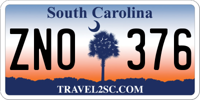 SC license plate ZNO376