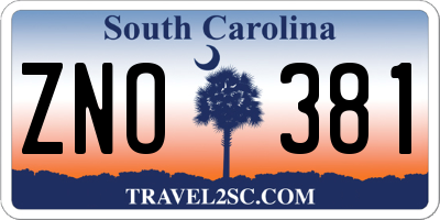 SC license plate ZNO381