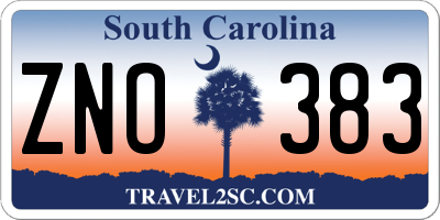 SC license plate ZNO383