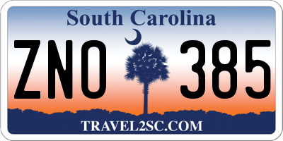 SC license plate ZNO385