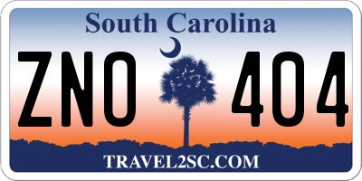 SC license plate ZNO404