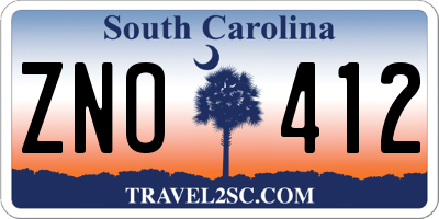 SC license plate ZNO412