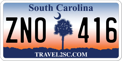 SC license plate ZNO416