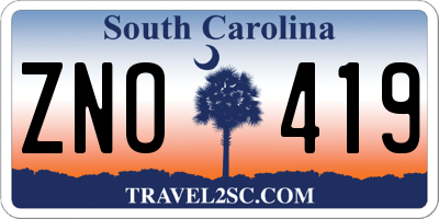 SC license plate ZNO419