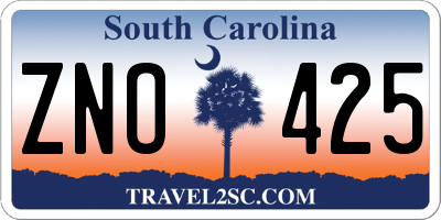 SC license plate ZNO425