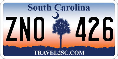 SC license plate ZNO426