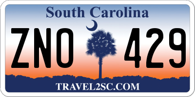 SC license plate ZNO429