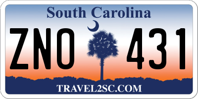 SC license plate ZNO431