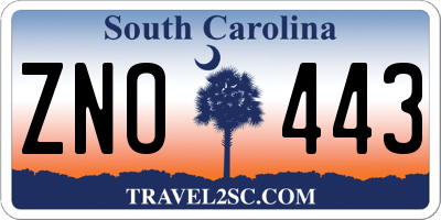 SC license plate ZNO443