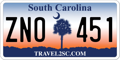 SC license plate ZNO451