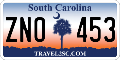 SC license plate ZNO453