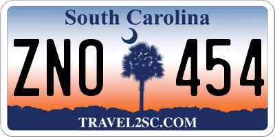 SC license plate ZNO454