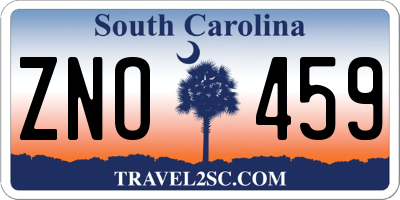 SC license plate ZNO459