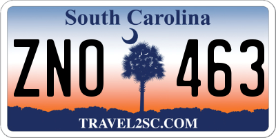 SC license plate ZNO463