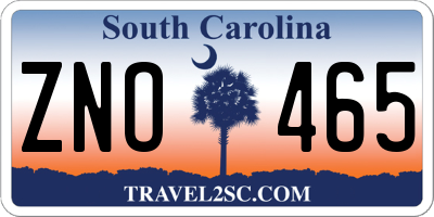 SC license plate ZNO465