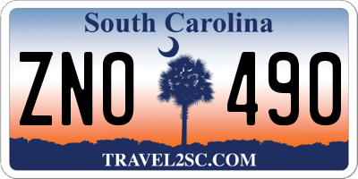 SC license plate ZNO490