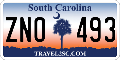 SC license plate ZNO493