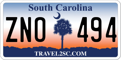 SC license plate ZNO494