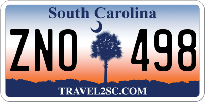 SC license plate ZNO498