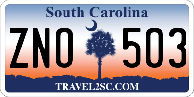 SC license plate ZNO503
