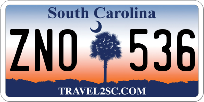 SC license plate ZNO536