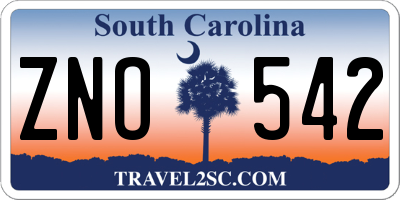 SC license plate ZNO542