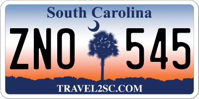 SC license plate ZNO545