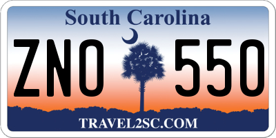SC license plate ZNO550