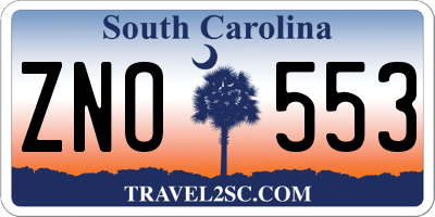 SC license plate ZNO553
