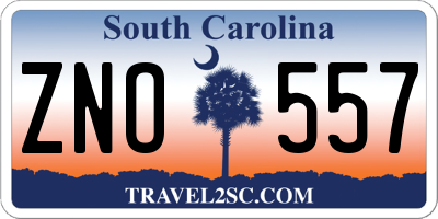 SC license plate ZNO557