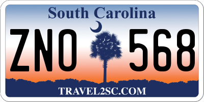 SC license plate ZNO568