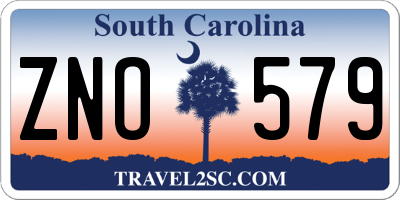 SC license plate ZNO579