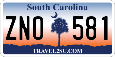 SC license plate ZNO581