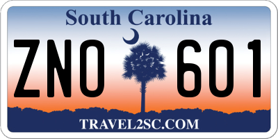 SC license plate ZNO601