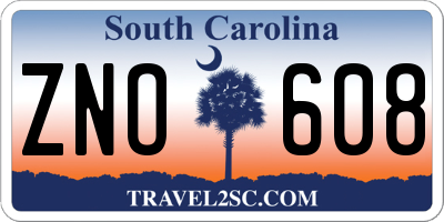 SC license plate ZNO608