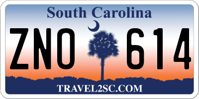 SC license plate ZNO614