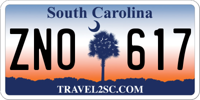 SC license plate ZNO617