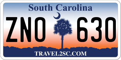 SC license plate ZNO630