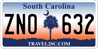 SC license plate ZNO632
