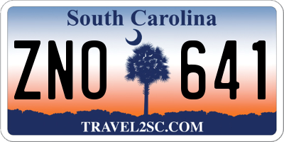 SC license plate ZNO641