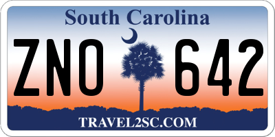 SC license plate ZNO642