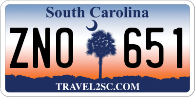 SC license plate ZNO651