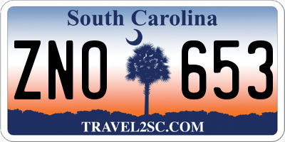 SC license plate ZNO653