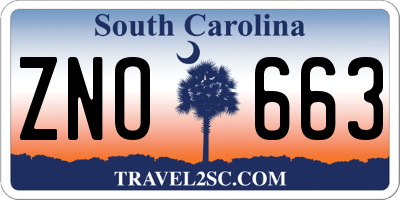 SC license plate ZNO663