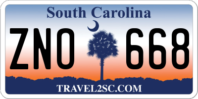 SC license plate ZNO668