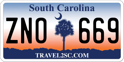 SC license plate ZNO669